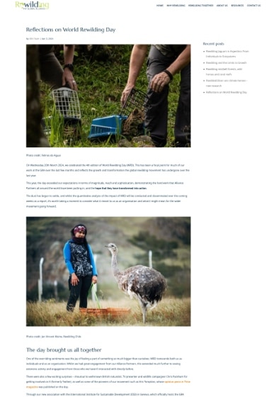 Refelctions on World Rewilding Day 2024 blogpost screenshot